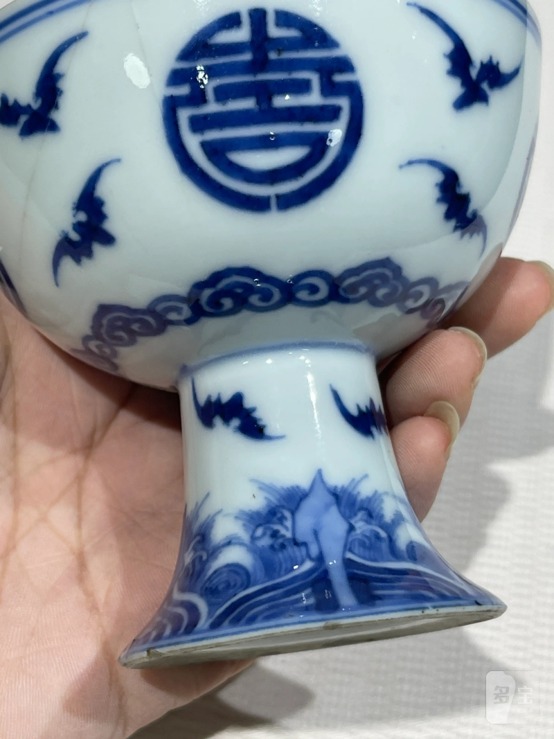 明、清 青花、矾红瓷器一组三件 - 图6